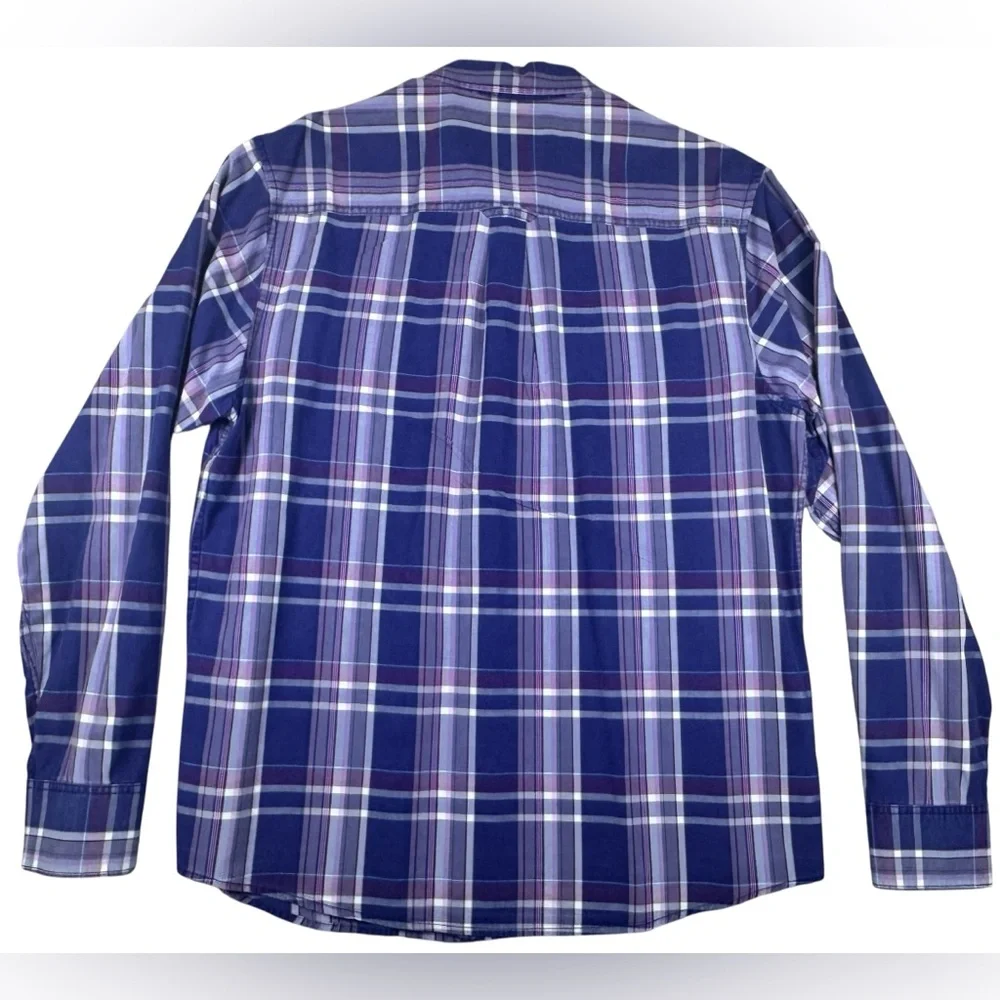 Tommy Bahama Island Modern Fit Casual Long sleeve Button Down Purple Plaid large